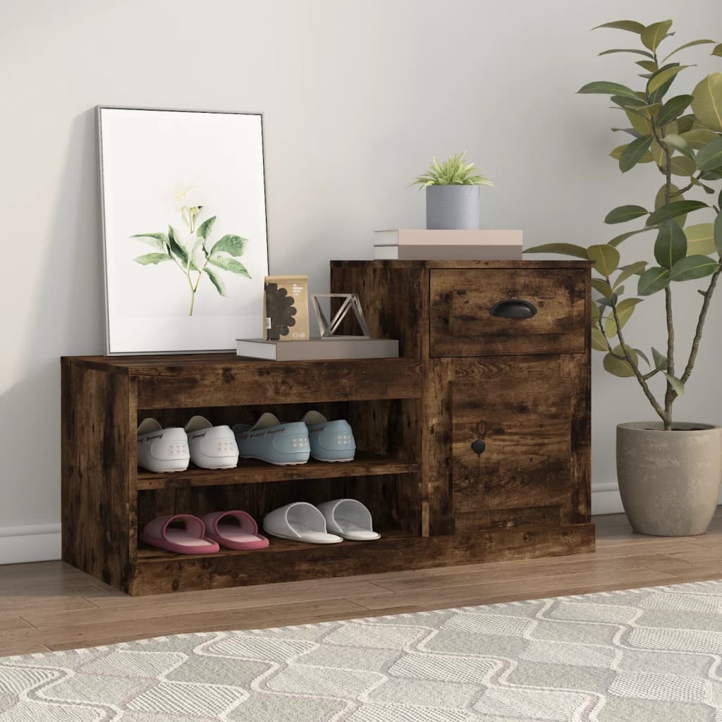 vidaXL Szafka na buty, przydymiony dąb, 100x42x60 cm