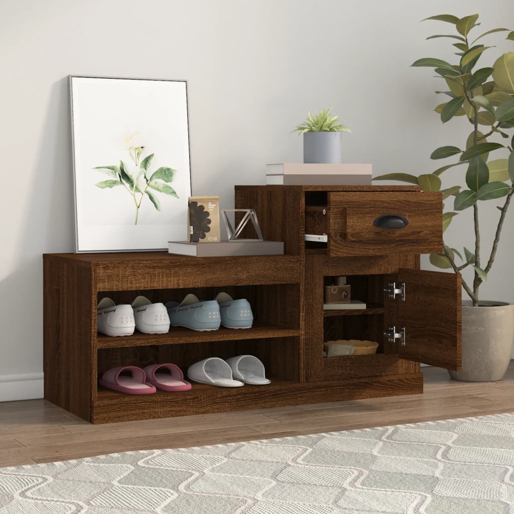 vidaXL Szafka na buty, brązowy dąb, 100x42x60 cm