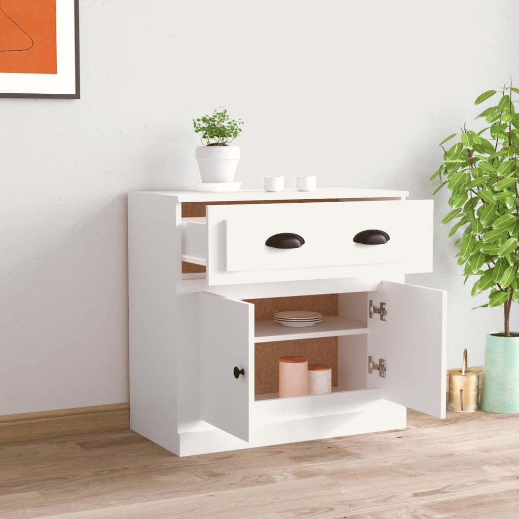 vidaXL Szafka, biała, 70x35,5x67,5 cm, materiał drewnopochodny