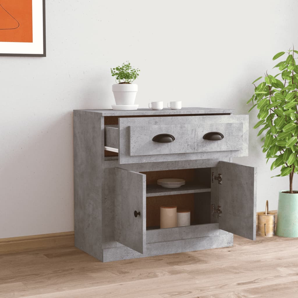 vidaXL Szafka, szarość betonu, 70x35,5x67,5cm, materiał drewnopochodny