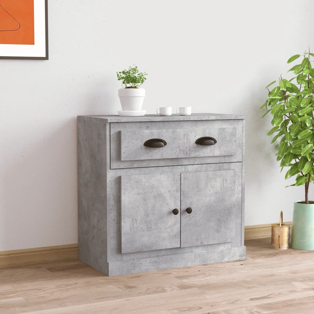 vidaXL Szafka, szarość betonu, 70x35,5x67,5cm, materiał drewnopochodny