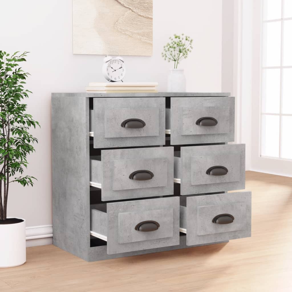 vidaXL Szafka, szarość betonu, 70x35,5x67,5cm, materiał drewnopochodny