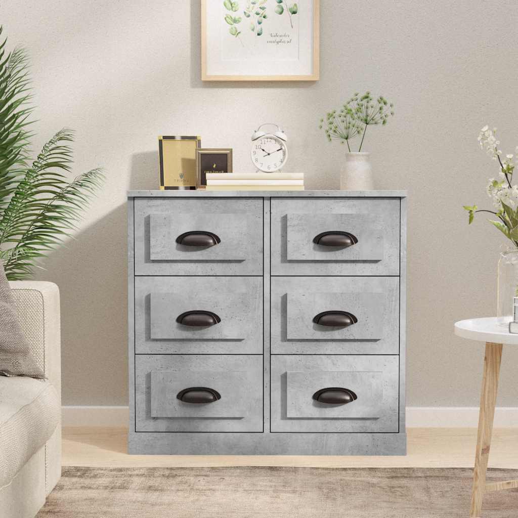 vidaXL Szafka, szarość betonu, 70x35,5x67,5cm, materiał drewnopochodny
