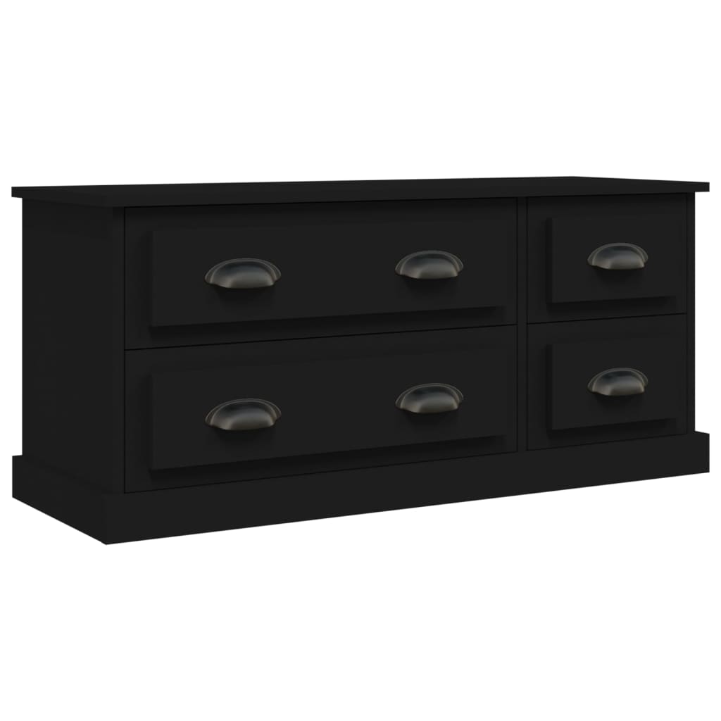 vidaXL Szafka pod TV, czarna, 100x35,5x45 cm, materiał drewnopochodny