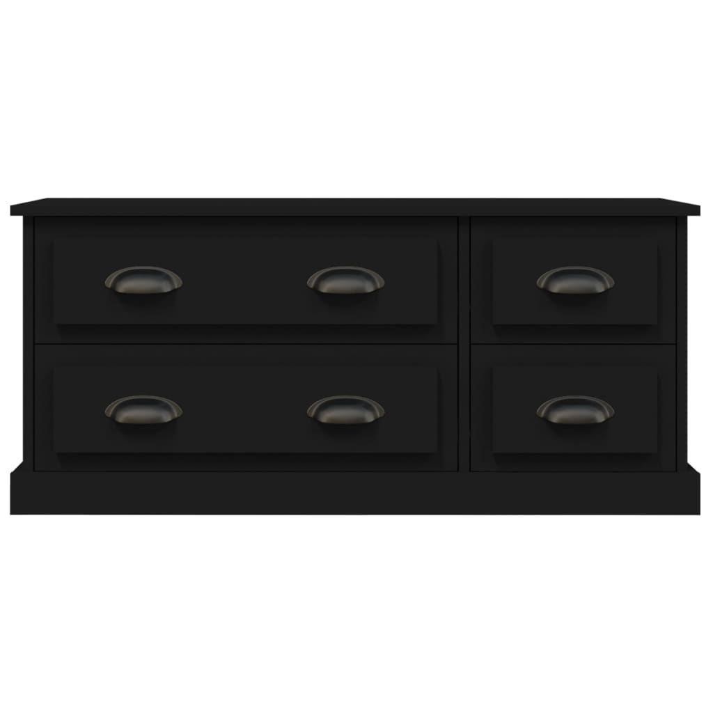 vidaXL Szafka pod TV, czarna, 100x35,5x45 cm, materiał drewnopochodny