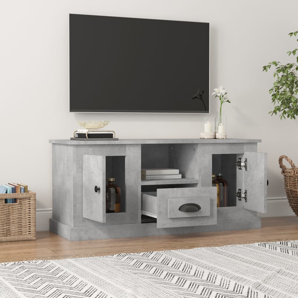 vidaXL Szafka pod TV, szarość betonu, 100x35,5x45 cm