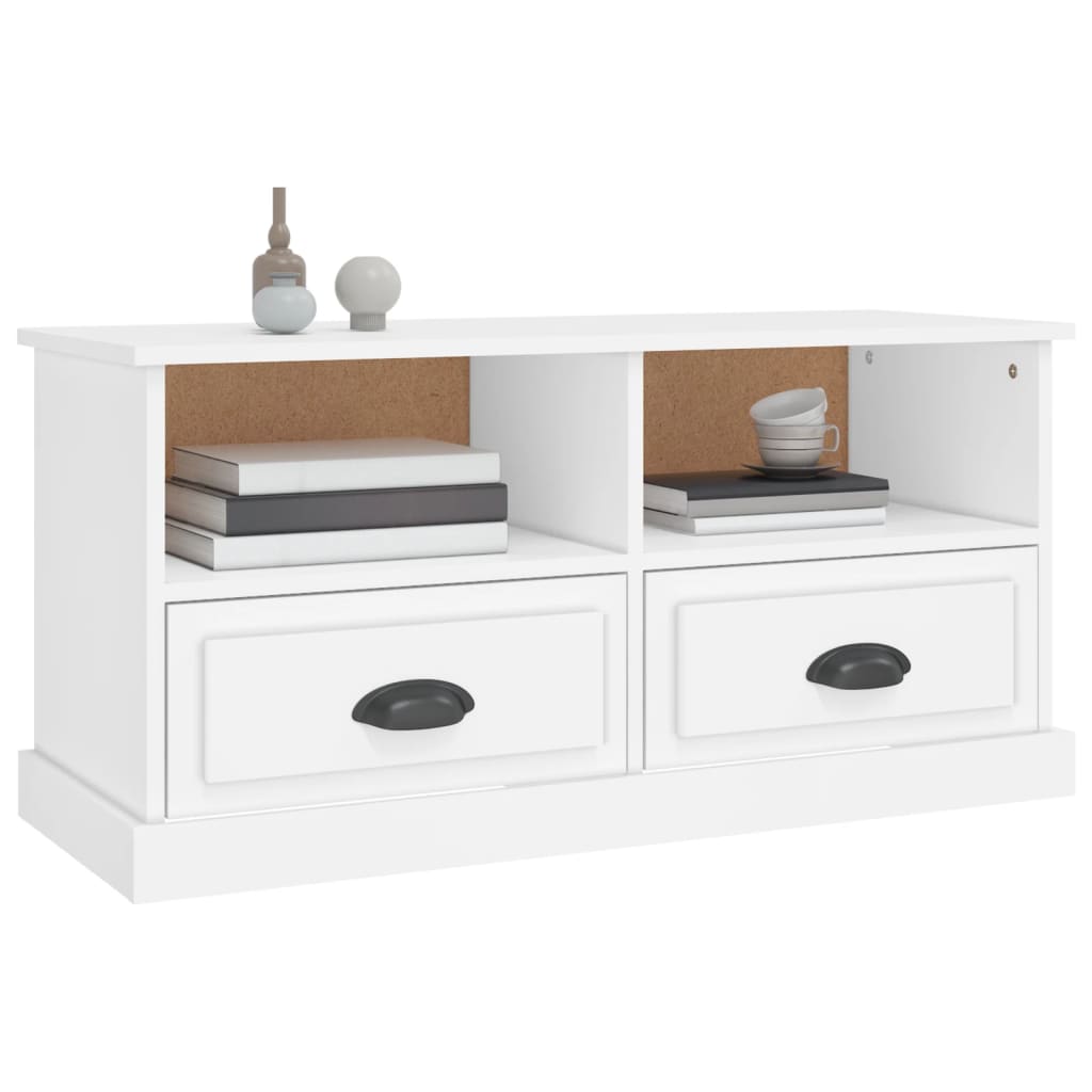 vidaXL Szafka pod TV, biała, 93x35,5x45 cm, materiał drewnopochodny