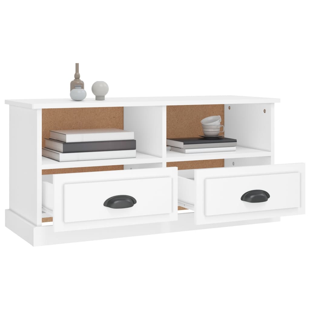 vidaXL Szafka pod TV, biała, 93x35,5x45 cm, materiał drewnopochodny