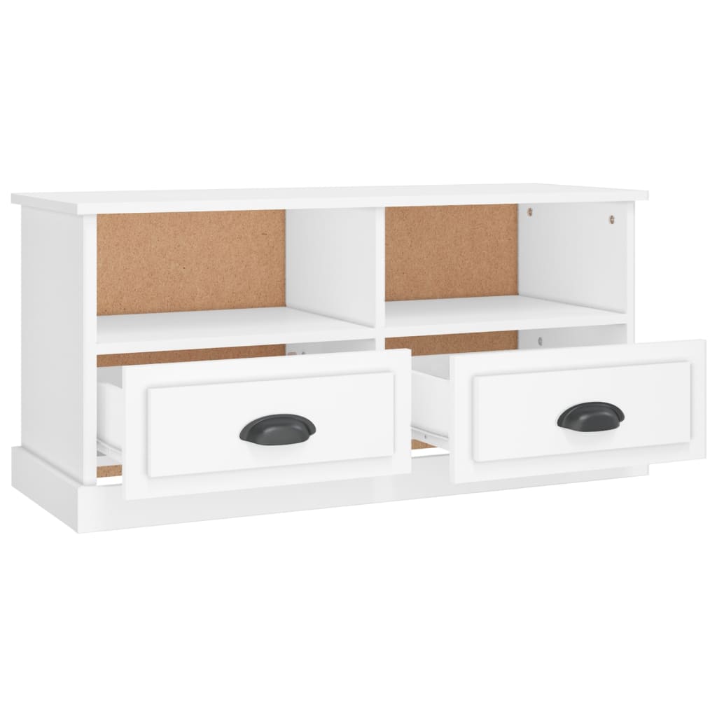 vidaXL Szafka pod TV, biała, 93x35,5x45 cm, materiał drewnopochodny