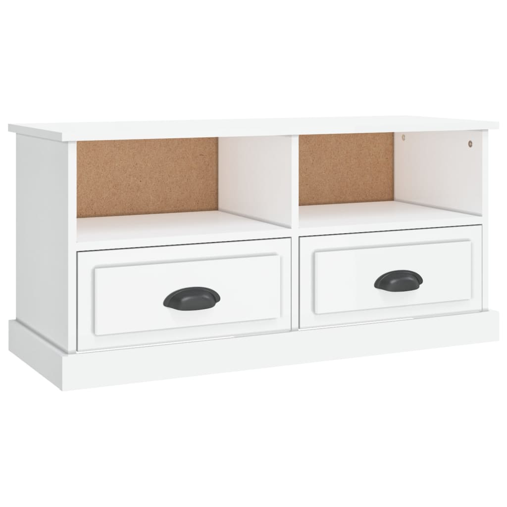 vidaXL Szafka pod TV, biała na wysoki połysk, 93x35,5x45 cm