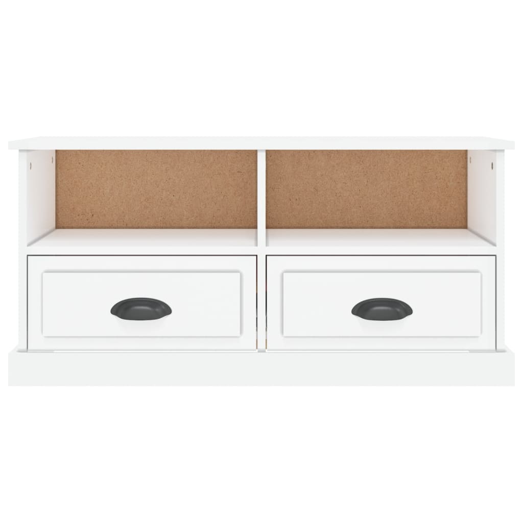 vidaXL Szafka pod TV, biała na wysoki połysk, 93x35,5x45 cm