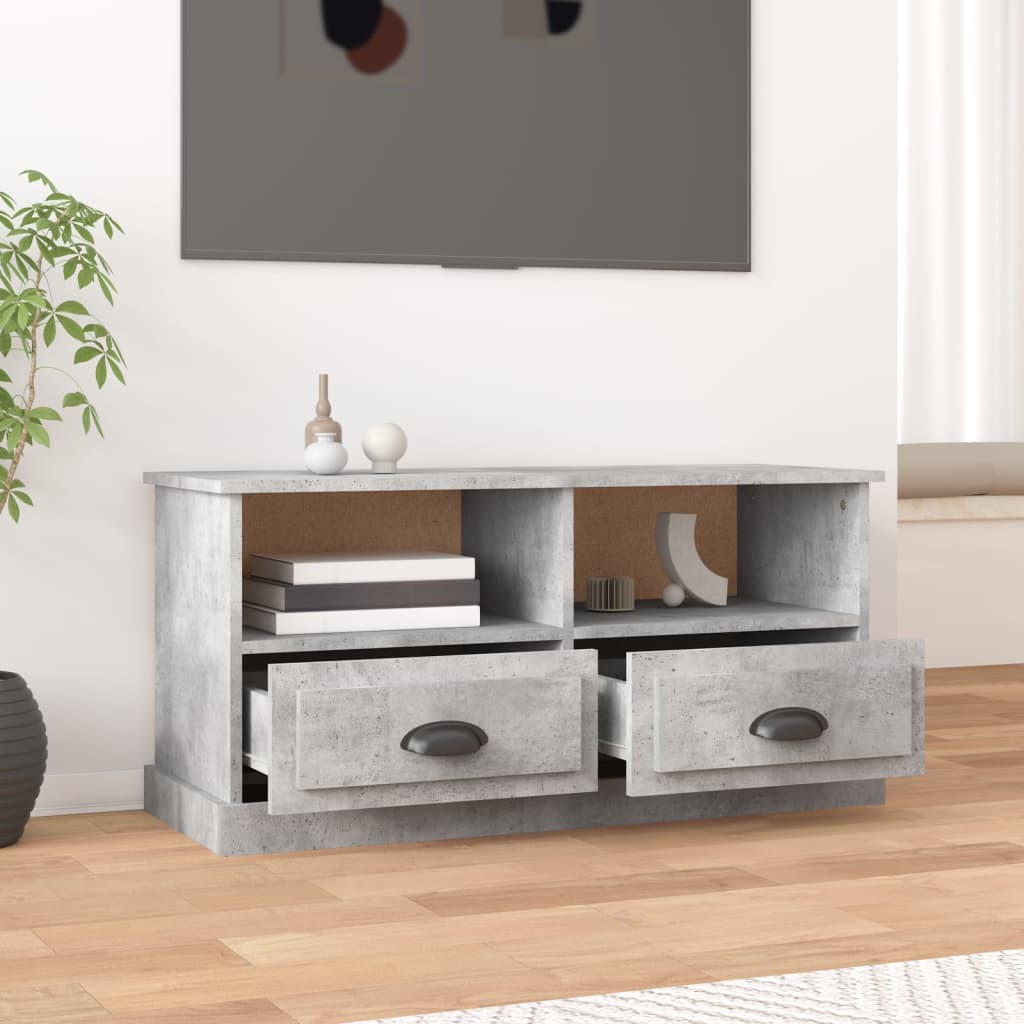 vidaXL Szafka pod TV, szarość betonu, 93x35,5x45 cm