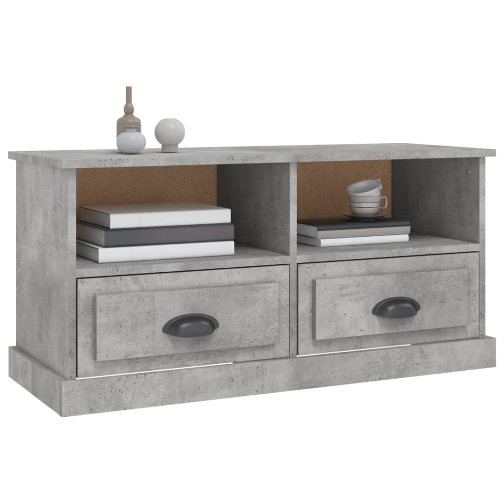 vidaXL Szafka pod TV, szarość betonu, 93x35,5x45 cm