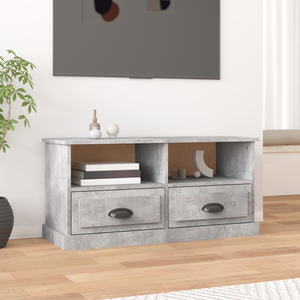 vidaXL Szafka pod TV, szarość betonu, 93x35,5x45 cm