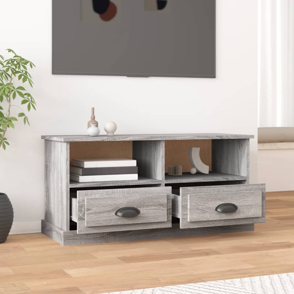 vidaXL Szafka pod TV, szary dąb sonoma, 93x35,5x45 cm