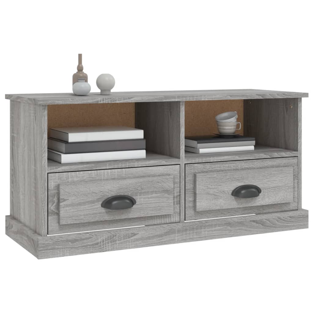 vidaXL Szafka pod TV, szary dąb sonoma, 93x35,5x45 cm