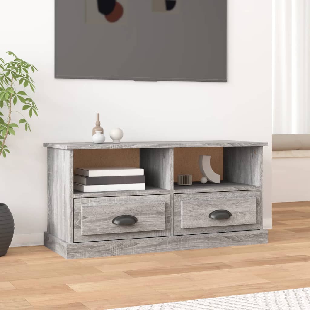 vidaXL Szafka pod TV, szary dąb sonoma, 93x35,5x45 cm