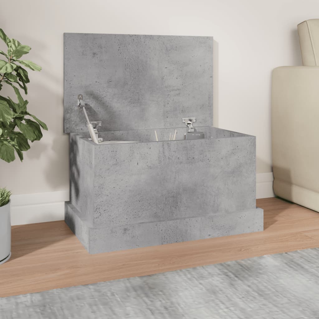 vidaXL Skrzynia, szarość betonu, 50x30x28 cm, materiał drewnopochodny