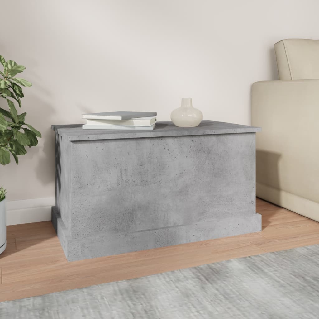vidaXL Skrzynia, szarość betonu, 70x40x38 cm, materiał drewnopochodny