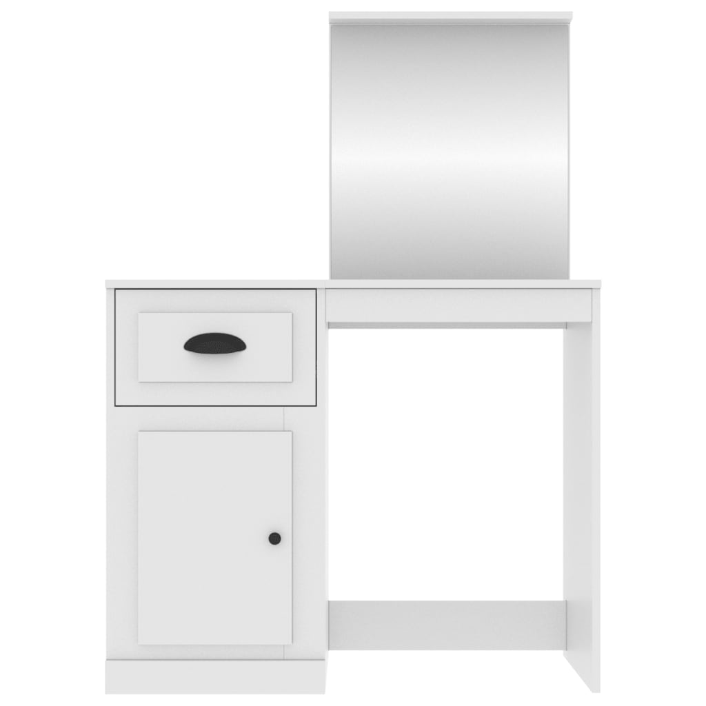 vidaXL Toaletka z lustrem, biała, 90x50x132,5 cm