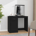 vidaXL Toaletka z lustrem, czarna, 90x50x132,5 cm