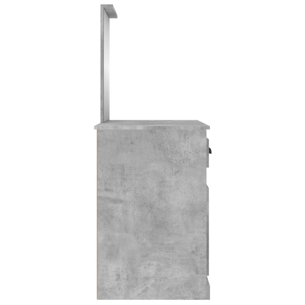 vidaXL Toaletka z lustrem, szarość betonu, 90x50x132,5 cm