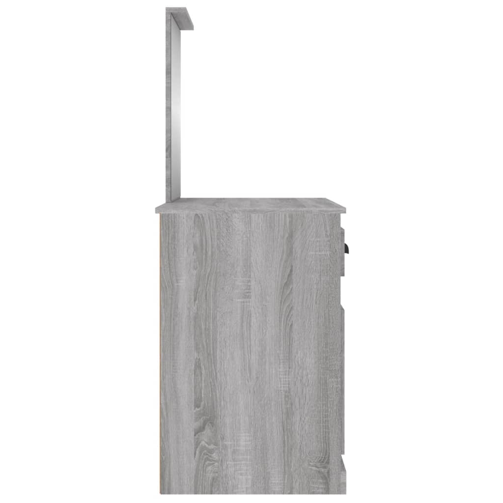 vidaXL Toaletka z lustrem, szary dąb sonoma, 90x50x132,5 cm