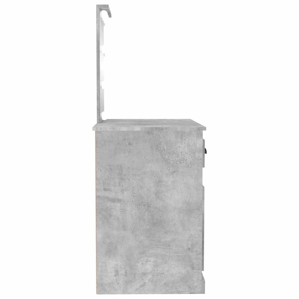 vidaXL Toaletka z LED, szarość betonu, 90x50x132,5 cm