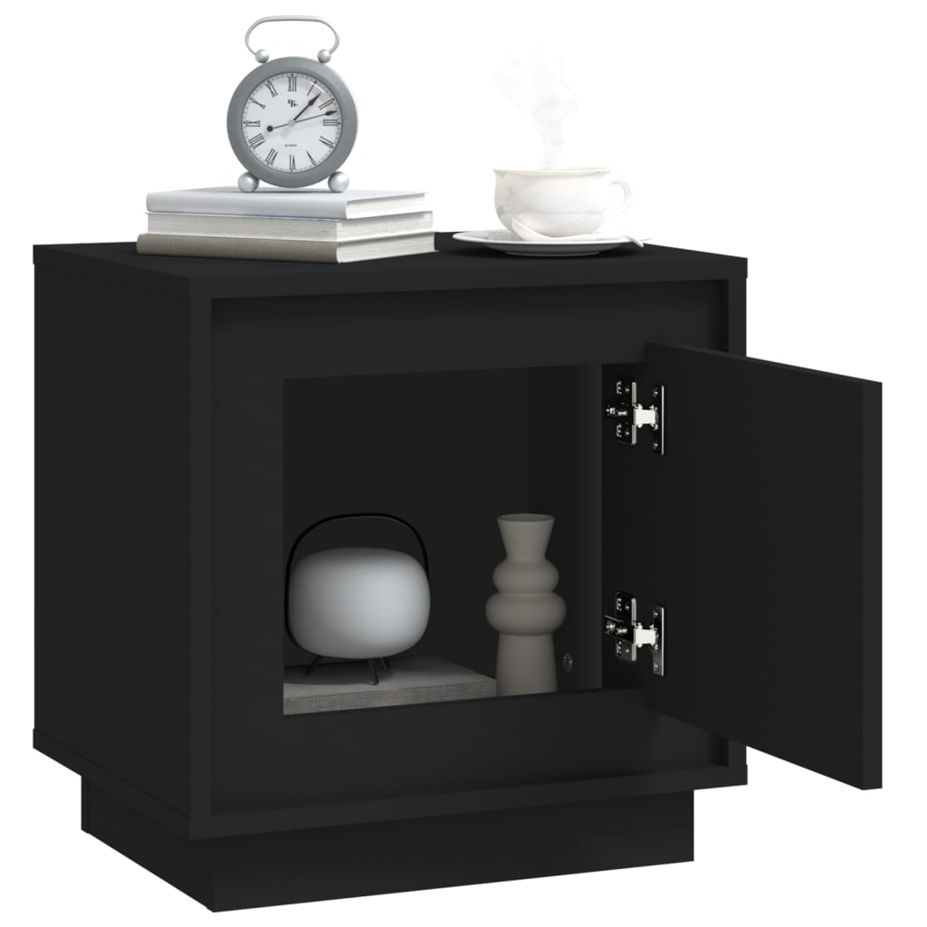 vidaXL Szafki nocne 2 szt, czarne, 44x35x45cm, materiał drewnopochodny