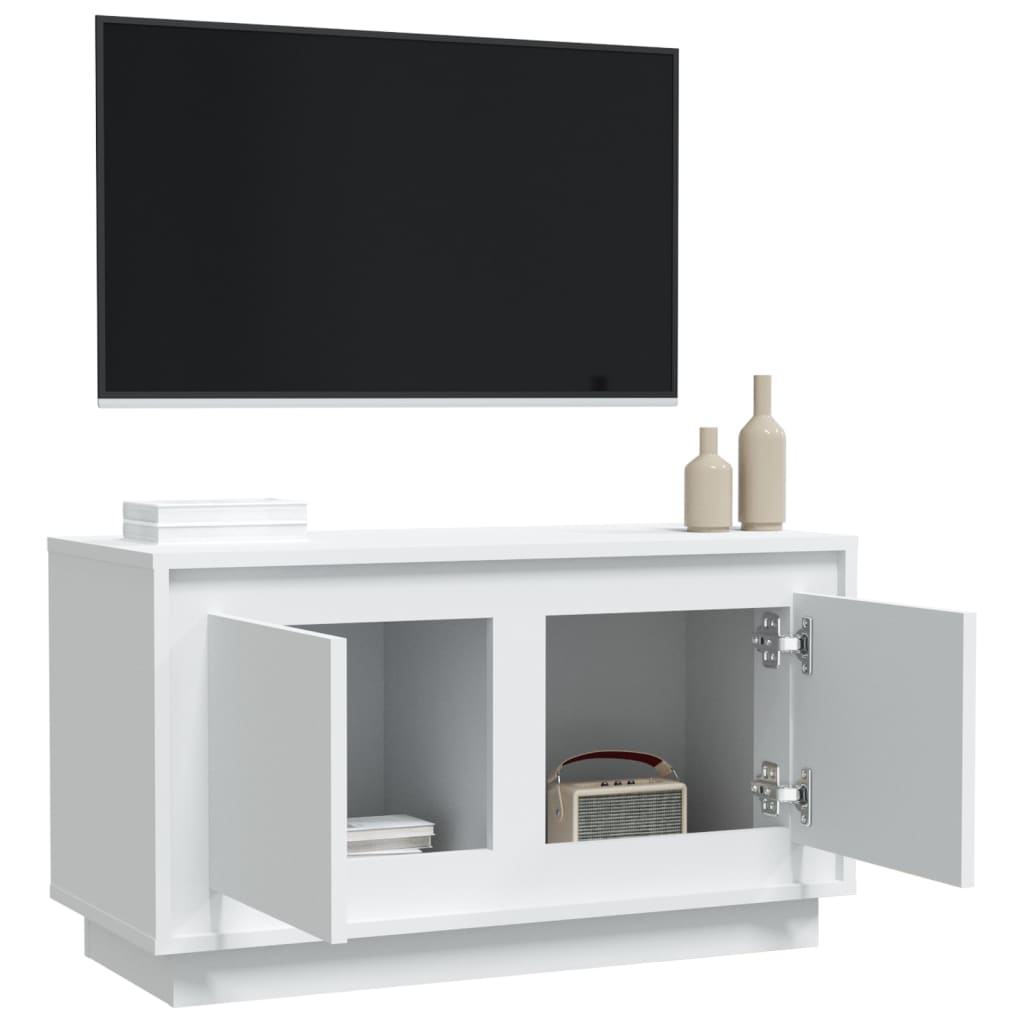 vidaXL Szafka pod TV, biała, 80x35x45 cm, materiał drewnopochodny