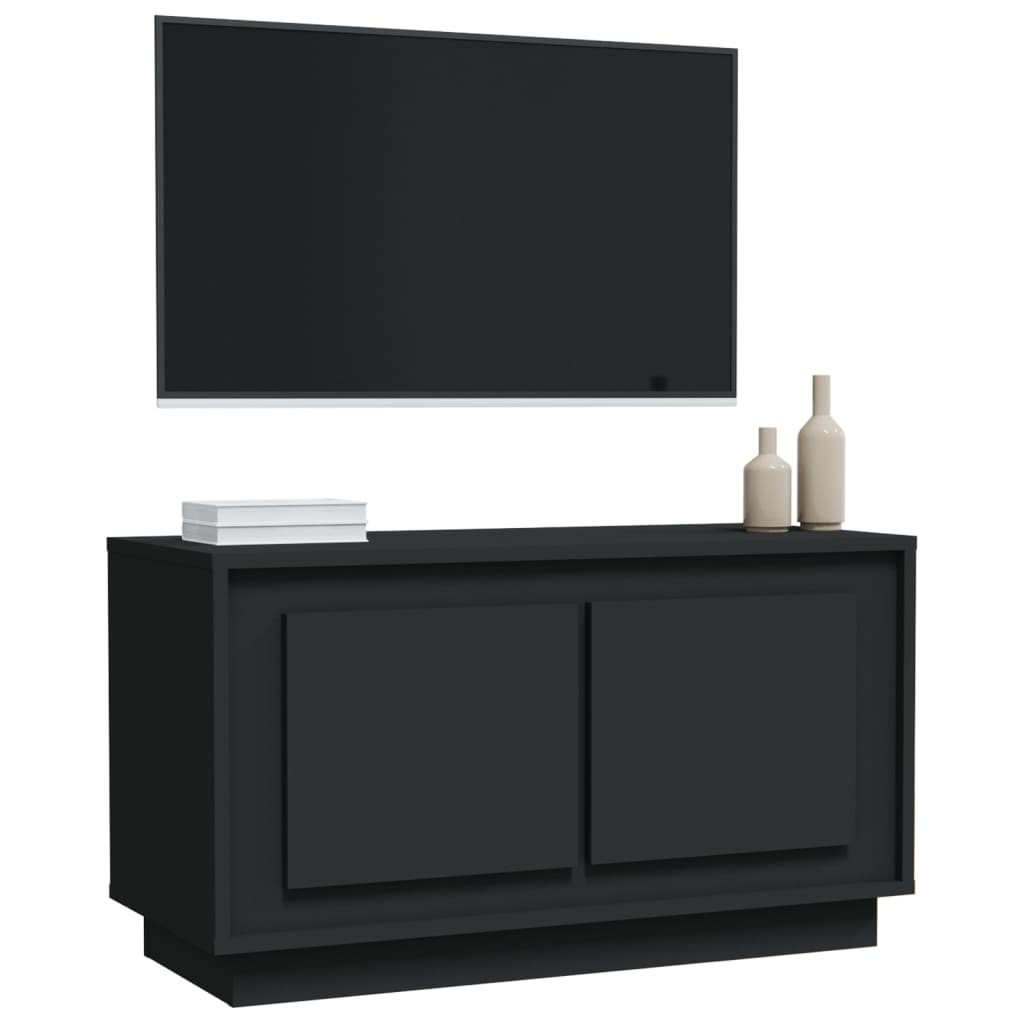 vidaXL Szafka pod TV, czarna, 80x35x45 cm, materiał drewnopochodny