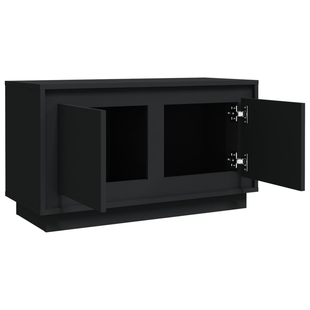 vidaXL Szafka pod TV, czarna, 80x35x45 cm, materiał drewnopochodny