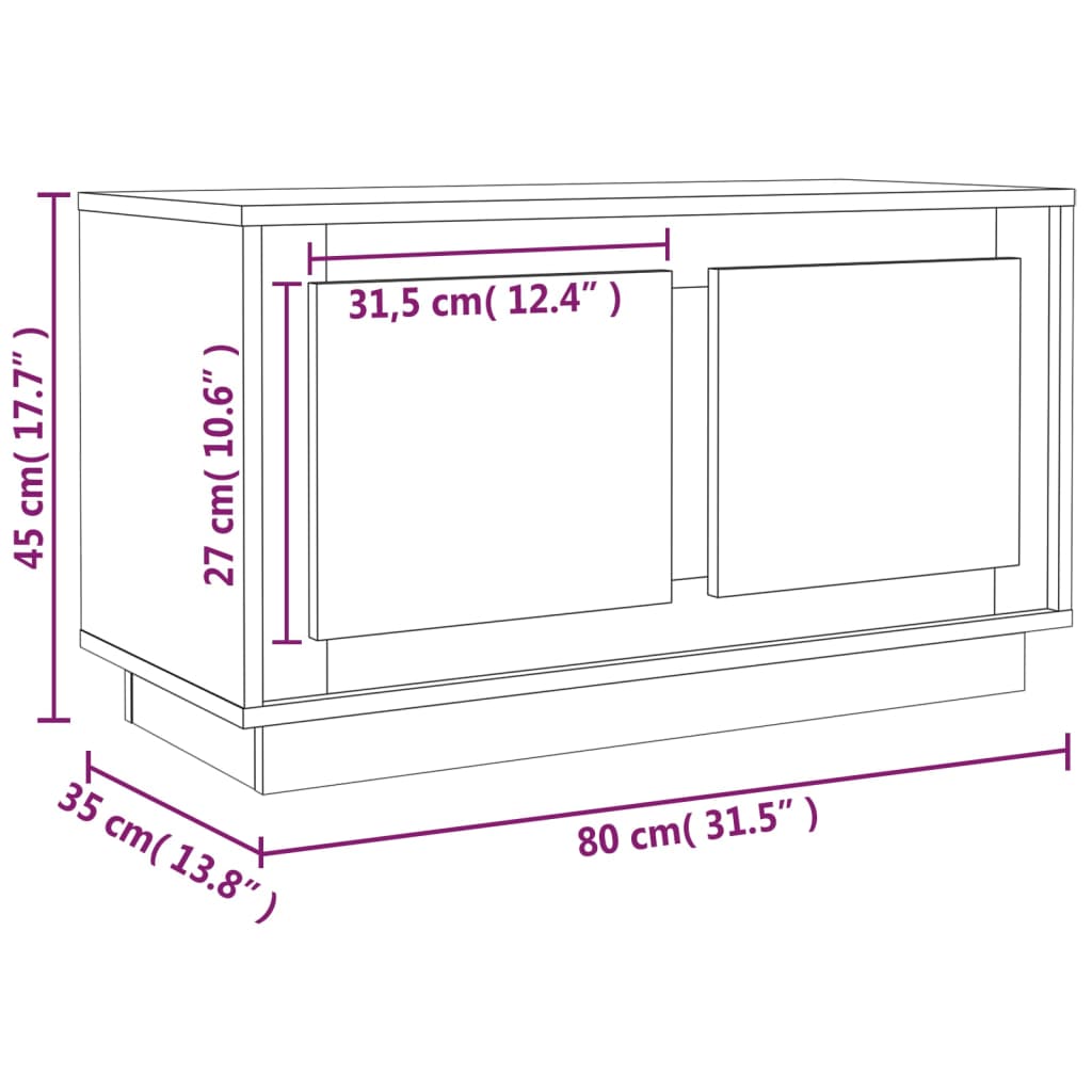 vidaXL Szafka pod TV, szarość betonu, 80x35x45 cm