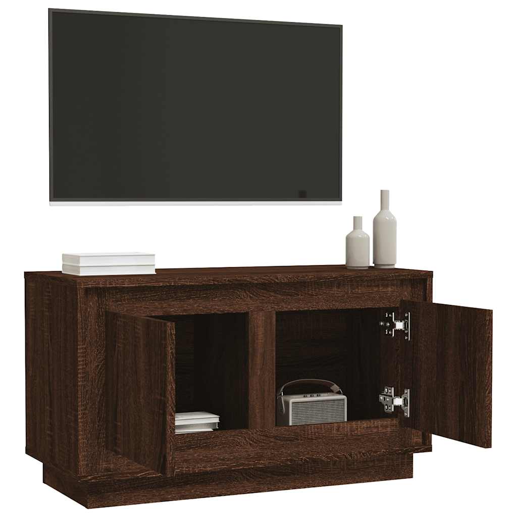 vidaXL Szafka pod telewizor, brązowy dąb, 80x35x45 cm