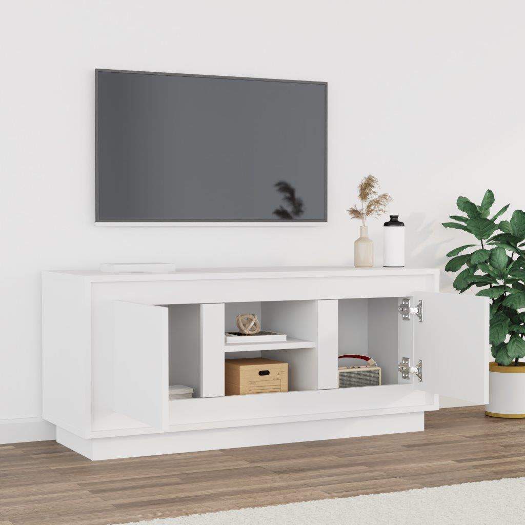 vidaXL Szafka pod TV, biała, 102x35x45 cm, materiał drewnopochodny