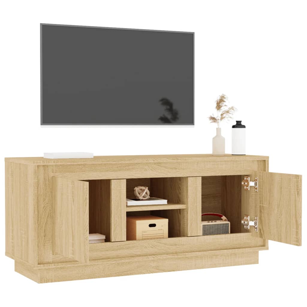 vidaXL Szafka pod TV, dąb sonoma, 102x35x45 cm materiał drewnopochodny