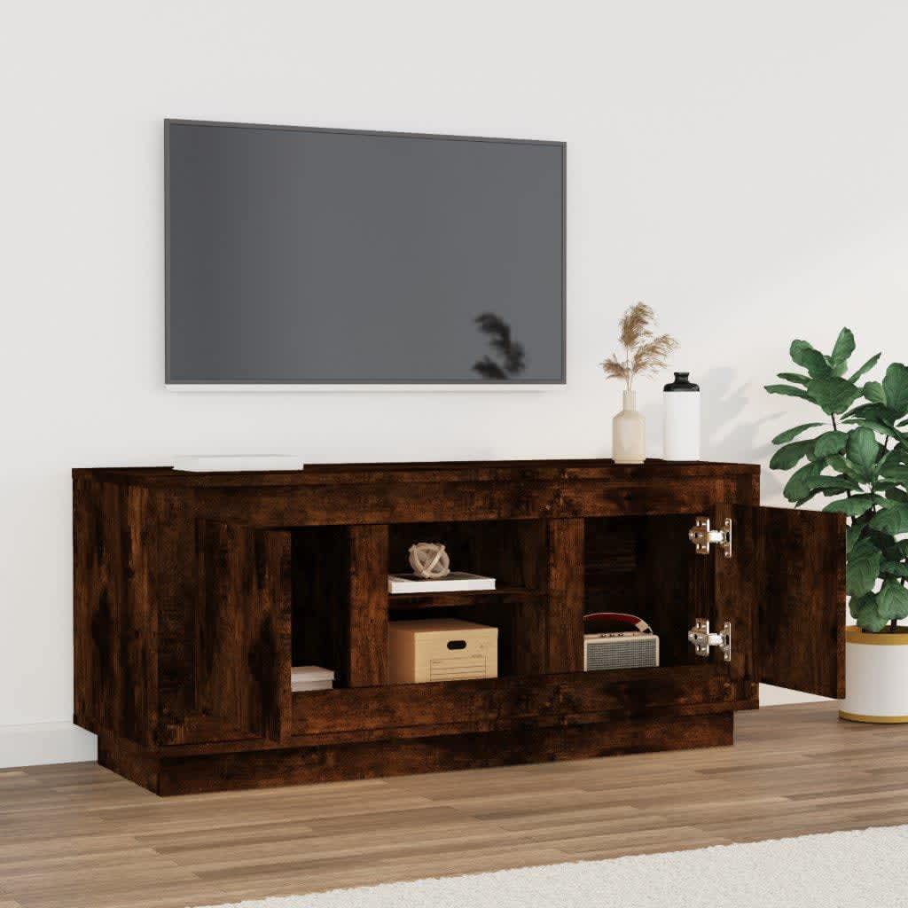 vidaXL Szafka pod telewizor, przydymiony dąb, 102x35x45 cm