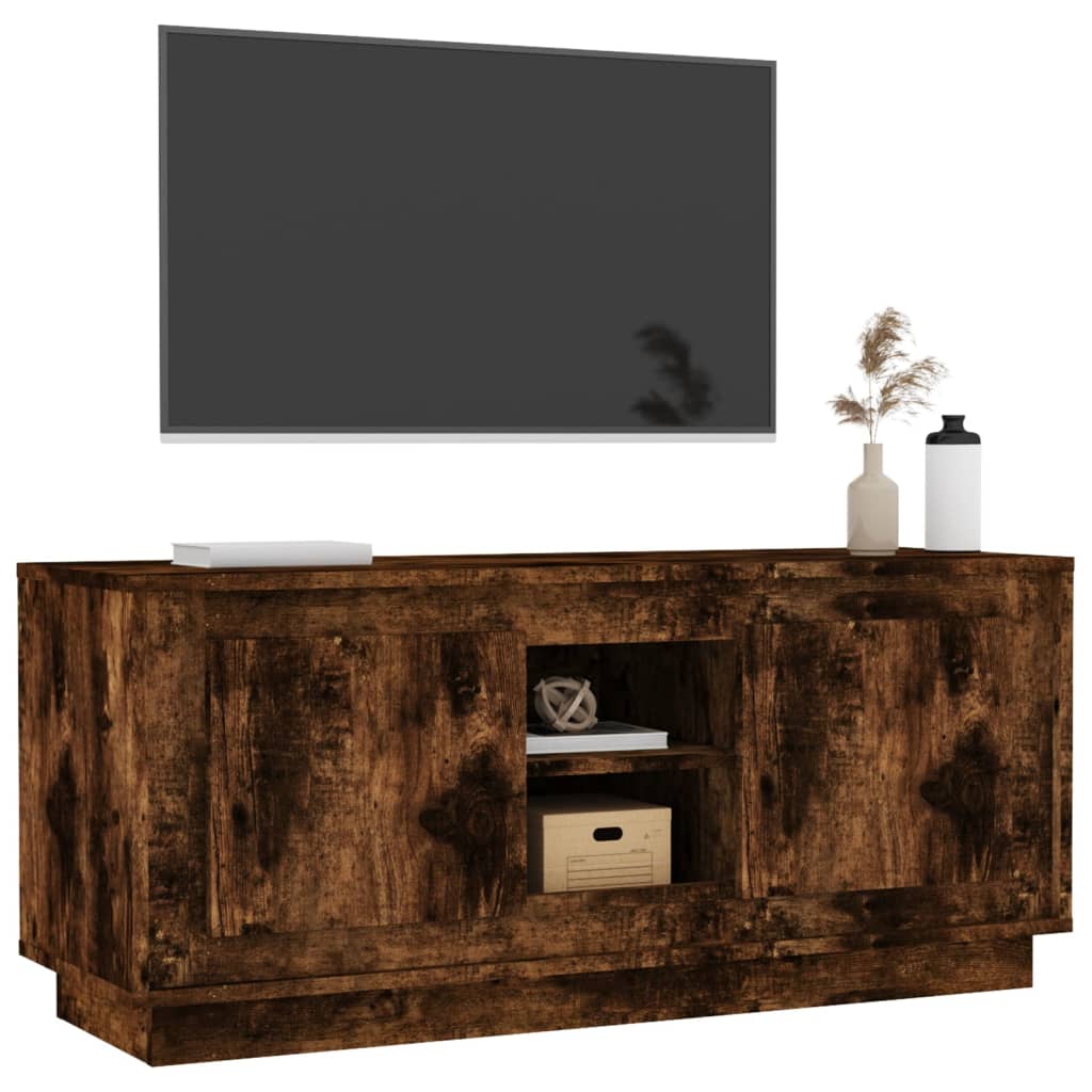 vidaXL Szafka pod telewizor, przydymiony dąb, 102x35x45 cm
