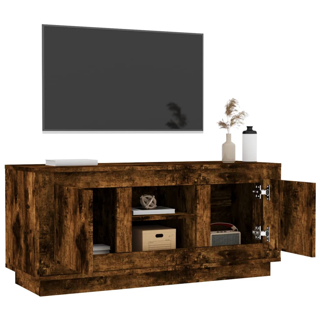 vidaXL Szafka pod telewizor, przydymiony dąb, 102x35x45 cm