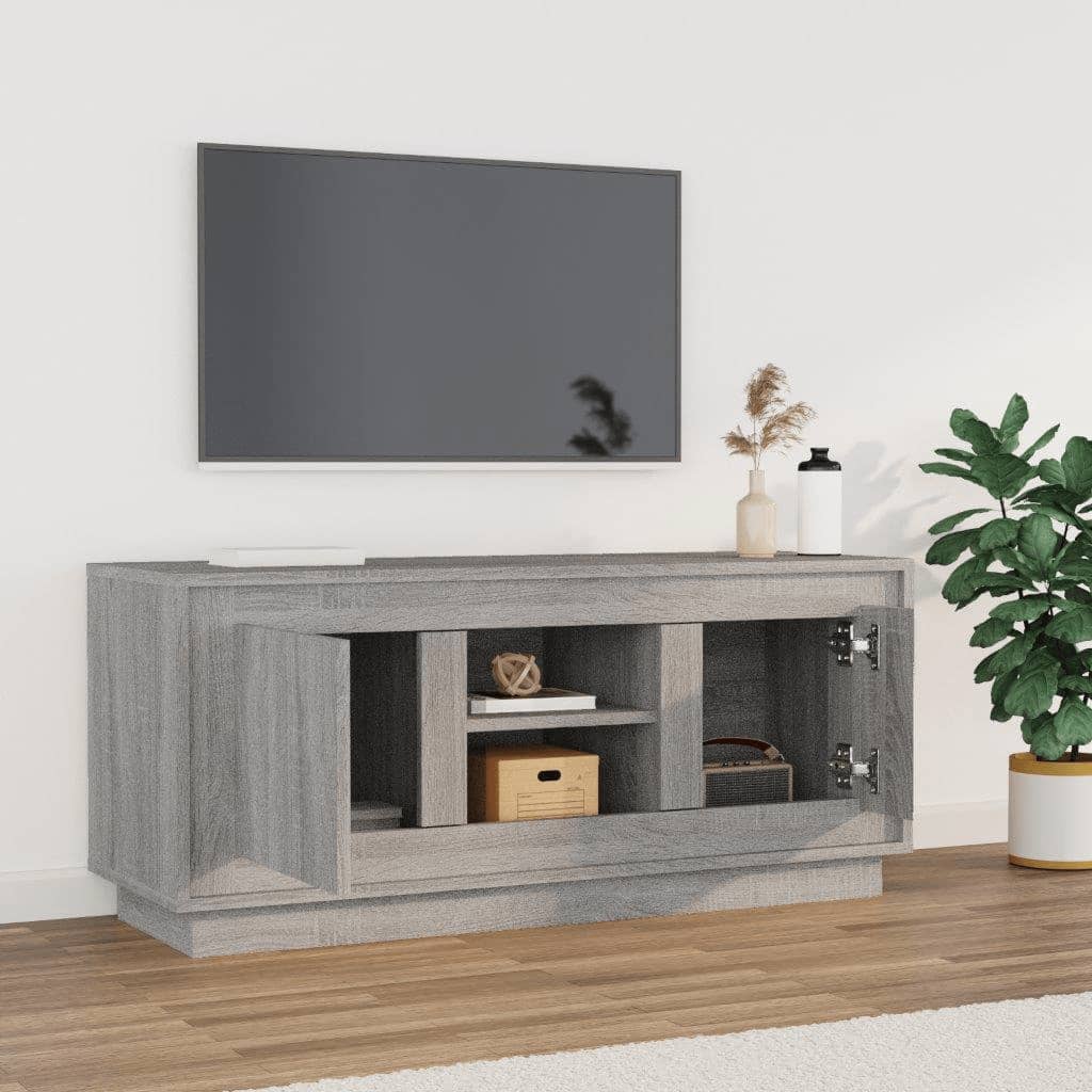 vidaXL Szafka pod telewizor, szary dąb sonoma, 102x35x45 cm