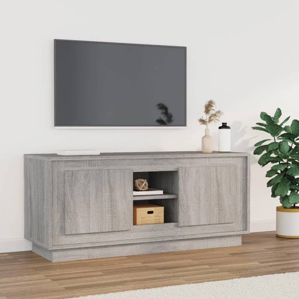 vidaXL Szafka pod telewizor, szary dąb sonoma, 102x35x45 cm