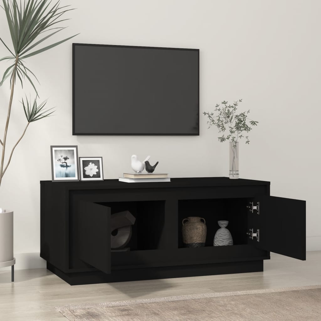 vidaXL Stolik kawowy, czarny 102x50x44 cm, materiał drewnopochodny