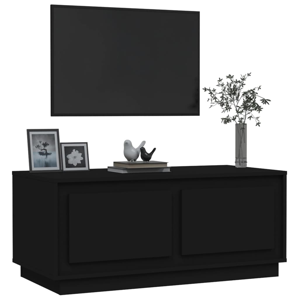 vidaXL Stolik kawowy, czarny 102x50x44 cm, materiał drewnopochodny