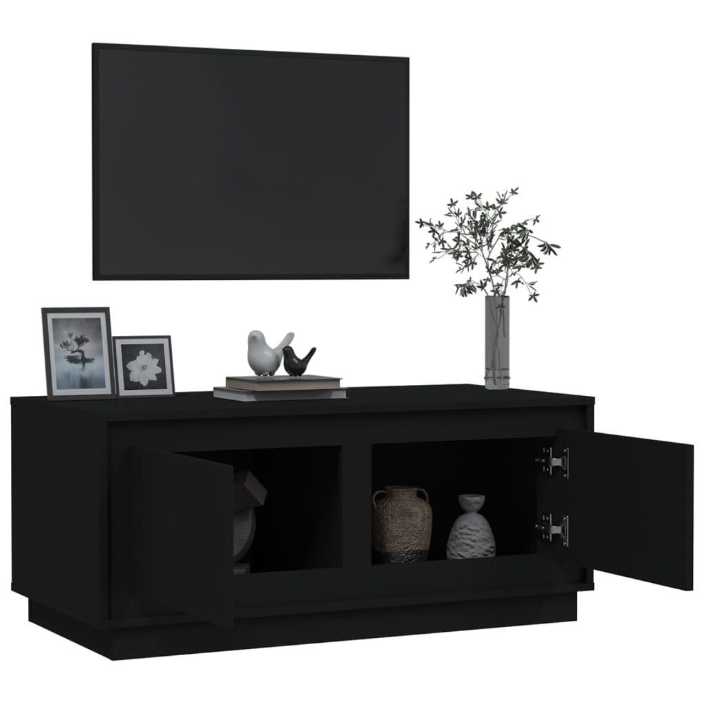 vidaXL Stolik kawowy, czarny 102x50x44 cm, materiał drewnopochodny