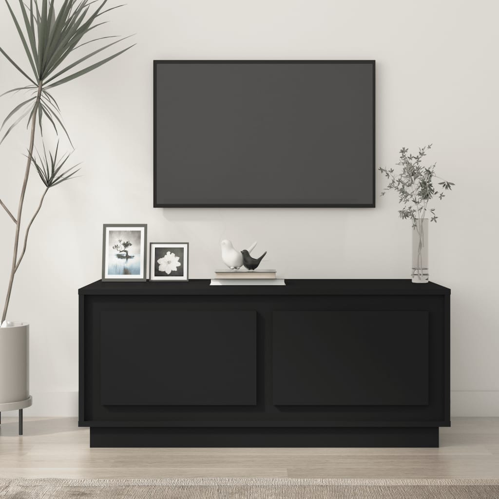 vidaXL Stolik kawowy, czarny 102x50x44 cm, materiał drewnopochodny