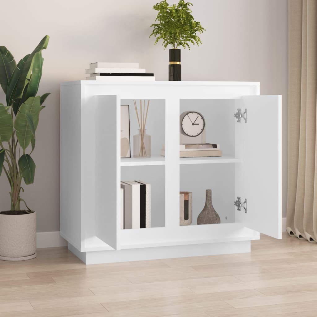 vidaXL Szafka, biała, 80x34x75 cm, materiał drewnopochodny