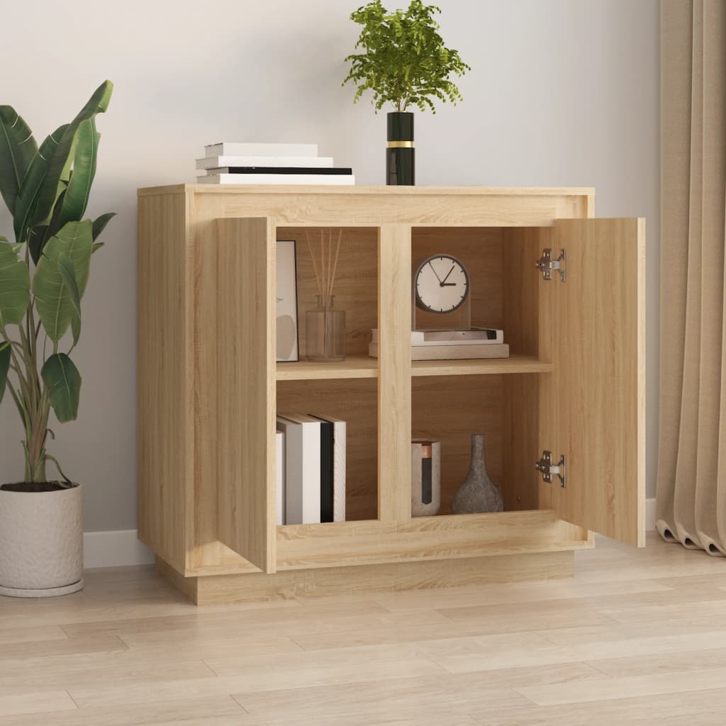 vidaXL Szafka, dąb sonoma, 80x34x75 cm, materiał drewnopochodny