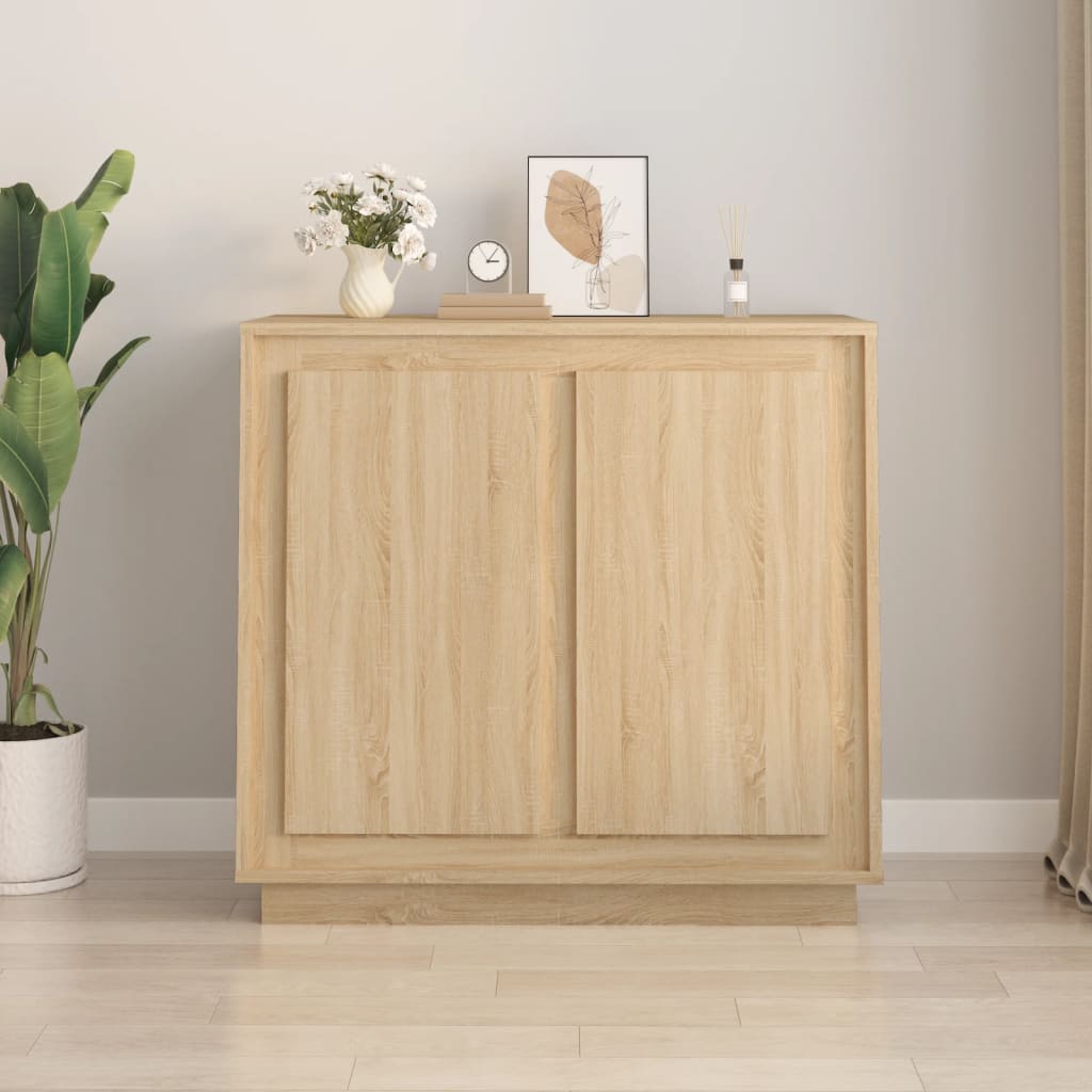 vidaXL Szafka, dąb sonoma, 80x34x75 cm, materiał drewnopochodny