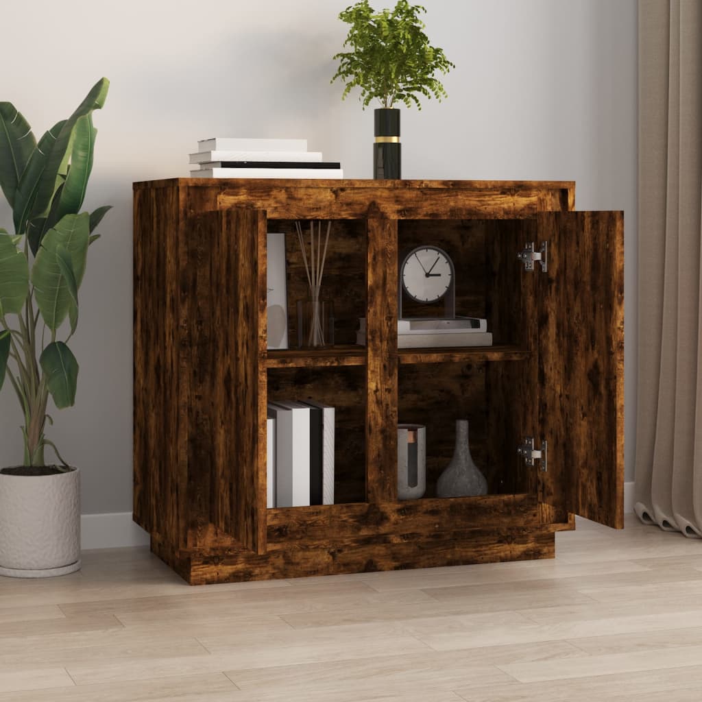 vidaXL Szafka, przydymiony dąb, 80x34x75 cm, materiał drewnopochodny