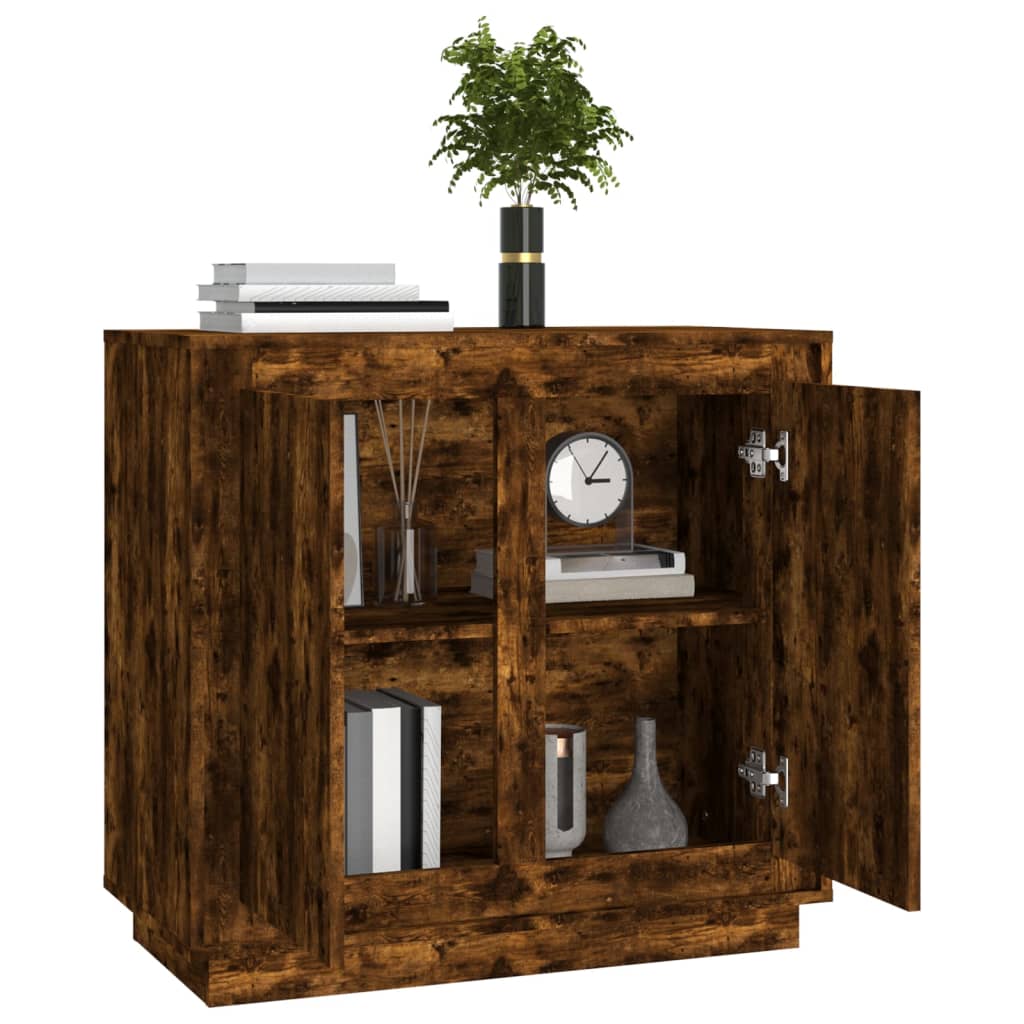 vidaXL Szafka, przydymiony dąb, 80x34x75 cm, materiał drewnopochodny